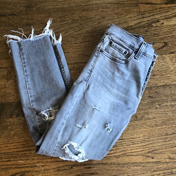 Levi's Other - Levi's Gray Distressed Stretch Ankle Crop Jeans
